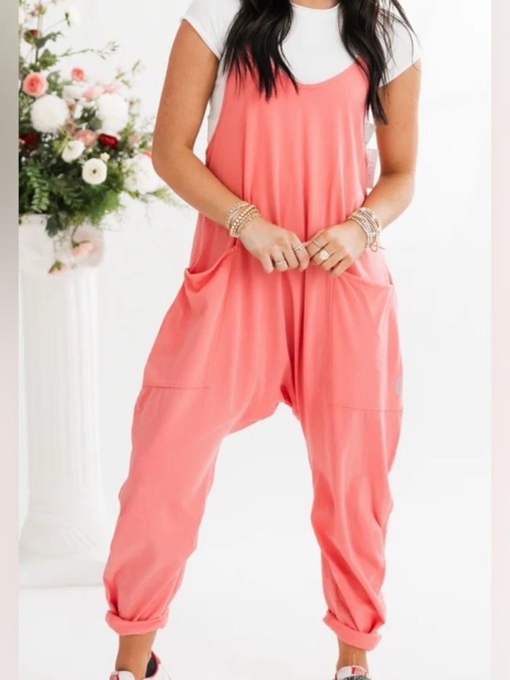 FREE PEOPLE Movement 
Hot Shot Onesie | Hibiscus - Picture 3 of 8
